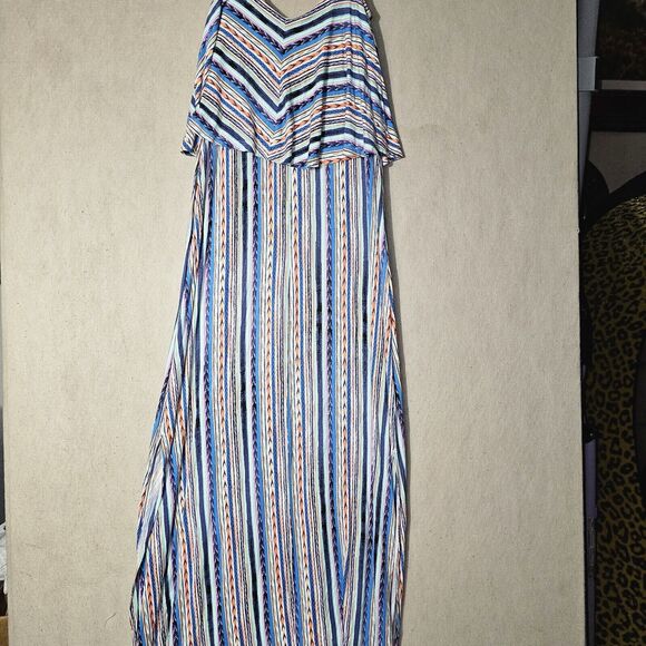 Ella Moss Bondi Maxi Dress Versatile Casual Chic Goddess Vibes Slimming Stripes - Picture 14 of 15